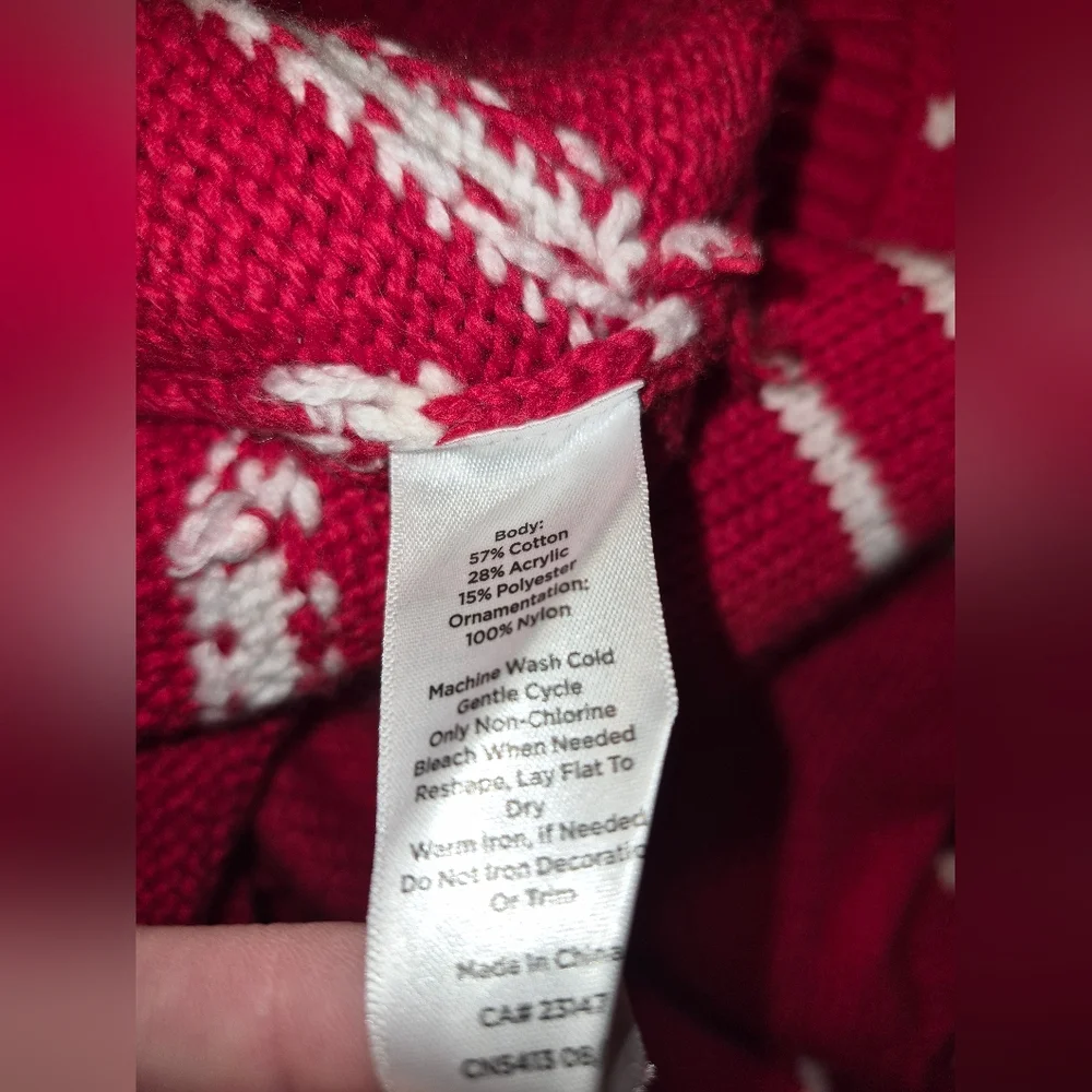 Talbots Crewneck Cardigan - Scottie Dog Fair Isle Womens Size Small Petite - Picture 3 of 6